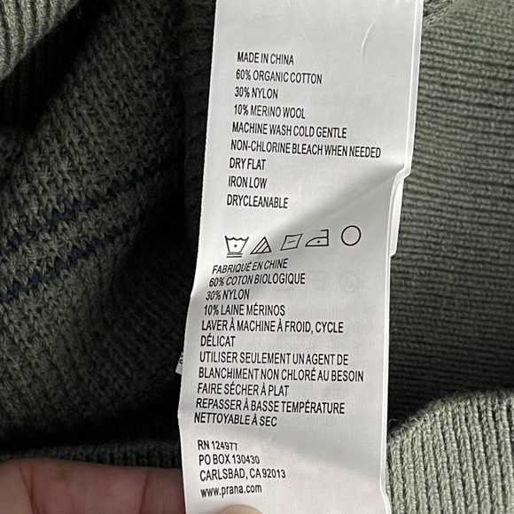 NWT prAna Milani Henley Dress Small Kale Stipe Waffle Knit Henley V-Neck XS - Picture 13 of 16